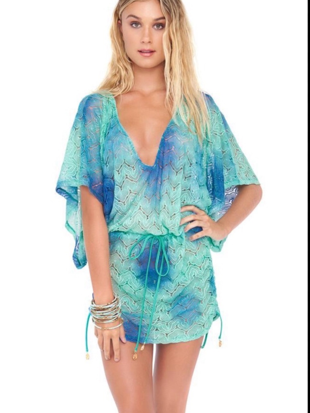 Luli Fama Siete Mares - Cabana V-neck cover up. Like NEW! Small. BEAUTIFUL!